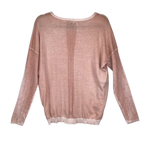 Blanc Noir Womens Boyfriend Sweater Size Large Pink Long Sleeve 100% Cotton - Picture 6 of 10